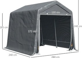 Outsunny Copertina pentru Masini, Motociclete si Biciclete, pentru exterior din Metal si Tesatura PE, Gri | Aosom Romania