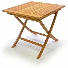 Masă de grădină din lemn DIVERO, lemn de tec, 80 x 80 cm