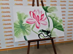 Tablou floare de lotus în acuarelă