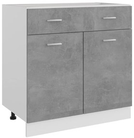 vidaXL Dulap inferior cu sertar gri beton 80x46x81,5 cm lemn prelucrat
