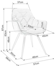 Scaun de bucaterie Cherry II, gri