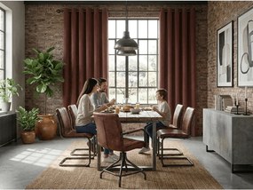 Perdea opaca NEREO 140x250 cm, maro Agatat: Inele metalice