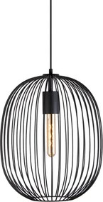 Lampă suspendată cu cablu OVELLA 1xE27/15W/230V Ø 34 cm neagră