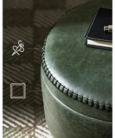 Taburet din piele CORE, verde