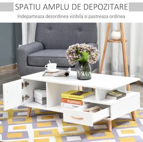 Masuta de sufragerie HOMCOM cu usa si sertar, 100x50x40cm | Aosom RO