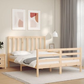 3193851 vidaXL Cadru de pat cu tăblie, 120x200 cm, lemn masiv