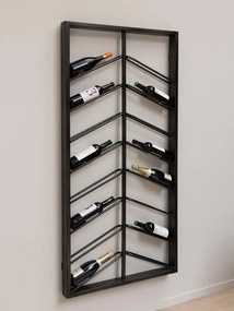 Suport de perete, pentru sticle de vin, din metal, Stim