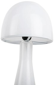 Veioză albă cu abajur din sticlă (înălțime 45 cm) Bombin – Leitmotiv