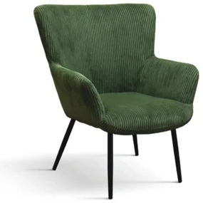 Fotoliu Cielo, structura metalica, Catifea Reiata - VERDE SMARALD
