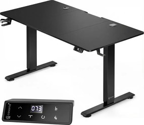 Birou de birou reglabil pe înălțime FLEXI, 160x75x72–117cm, negru Casaria