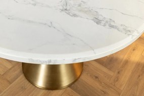 Masa Rotunda, Metal, Auriu, Marmura Optic, ELEGANCIA 130cm, A-45898 VC