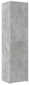 3281416 vidaXL Dulap înalt, gri beton, 50x42,5x185 cm, lemn prelucrat