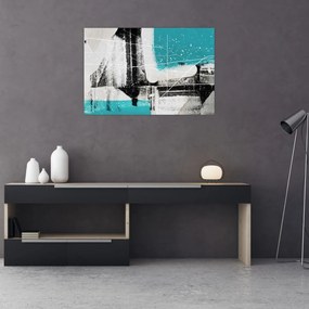 Tablou - Abstract turcoaz (90x60 cm)
