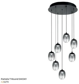 Lustra LED suspendata design modern PAMELA 7 round fumuriu