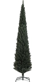 HOMCOM Brad Artificial de Crăciun cu 538 Ramuri, Brad de Crăciun Îngust și Spațios cu Bază de Oțel, Ø55x225 cm, Verde | Aosom Romania
