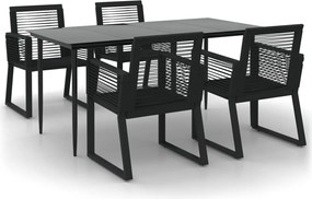 vidaXL Set mobilier de grădină, 5 piese, negru, ratan PVC