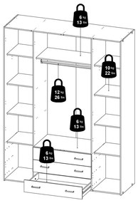 Șifonier alb 154x200 cm Space – Tvilum