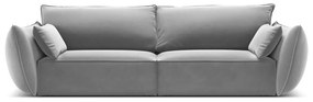 Canapea gri deschis cu tapițerie din catifea 208 cm Vanda – Mazzini Sofas