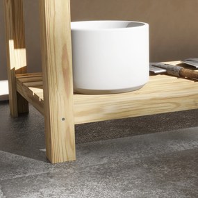 Outsunny Jardinieră pe picioare cu separator detașabil, raft, inserturi pentru irigare, material geotextil de drenaj 115L x 46l x 75Î cm | Aosom Romania