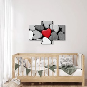 Tablou cu inimioare din lemn (90x60 cm)