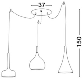 Lustra design modern cu 3 pendule Nuorese NVL-8942201