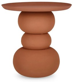 Masuta de cafea caramizie din metal, ∅ 41 cm, Alpa Bizzotto