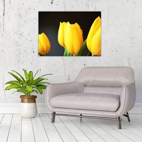 Tablou pe sticlă cu lalele (70x50 cm)