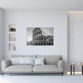 Tablou - Colosseum din Roma, alb-negru (90x60 cm)