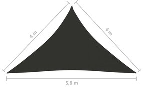 Parasolar, antracit, 4x4x5,8 m, tesatura oxford, triunghiular Antracit, 4 x 4 x 5.8 m