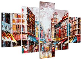 Tablou - Hong Kong, pictură în ulei (150x105 cm)