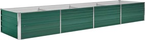 vidaXL Strat înălțat de grădină, verde, 320x80x45 cm oțel galvanizat