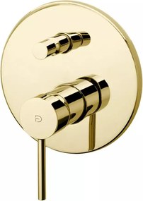 Baterie cada - dus incastrata FDesign Flusso auriu lucios cu corp ingropat