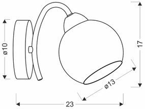 Lampă de perete NESTOR 1xE27/40W/230V, alamă