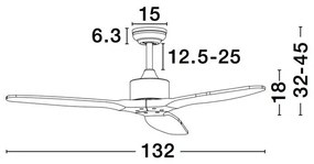 Ventilator de tavan cu telecomanda design modern Vento NVL-5231301
