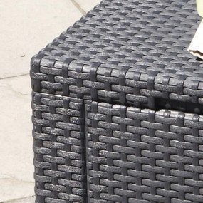 Scaun cub, culoare grafit, cu pernă gri deschis