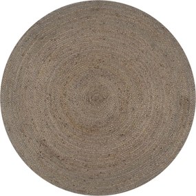 vidaXL Covor manual, gri, 150 cm, iută, rotund