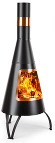 Volantis Cupric, șemineu de grădină, din oțel, inoxidabil, negru