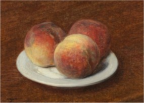 Tablou - Henri Fantin-Latour, Three Peaches on a Plate, reproducere (70x50 cm)