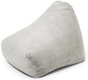 Fotoliu puf pentru copii crem cu tapițerie din catifea reiată Snug 80 – SLOWDOWN