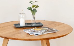 Masă stejar masiv Cafea Oscar Rotundă - ⌀90cm