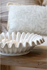 Tavă decorativă din ceramică cu margine striată, Ø44 cm