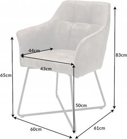 Set de 2 scaune elegante cu cotiere confortabile Loft, vintage taupe