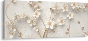 Tablou - floare aurie - abstractă (120x50 cm)