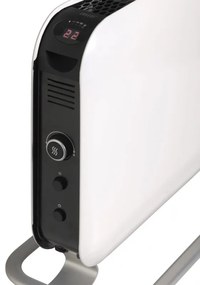 Convertor electric podea Mill SG2000LED, 2000W, 3 trepte, Ventilator integrat, Functionare silentioasa, Margini rotunjite, Termostat, Afisaj LED, Alb/Negru