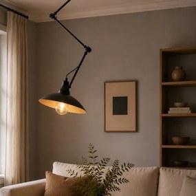 Brilagi - Lustră LED pe tijă IRONBEAM 1xE27/60W/230V neagră
