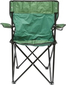 Scaun Camping Pliabil Verde cu Suport Pahar, Husa Transport, Structura Metalica 50x80x80cm Verde