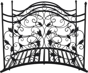 Pod decorativ de grădină, metal negru, RENAL