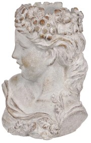 Cap de femeie din beton Bysta, diametru 23 cm, 23x 17 x 30 cm