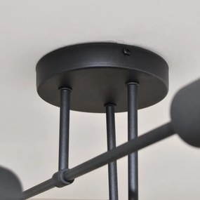 LED Lustră aplicată CAMBRIDGE 6xE27/8W/230V neagră