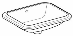 Lavoar sub blat Geberit Variform 53 cm fara orificiu baterie cu orificiu preaplin